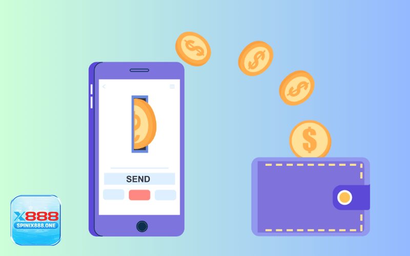 Rút Tiền X888 - Bước 2: Vào mục “Rút tiền” và chọn phương thức nhận